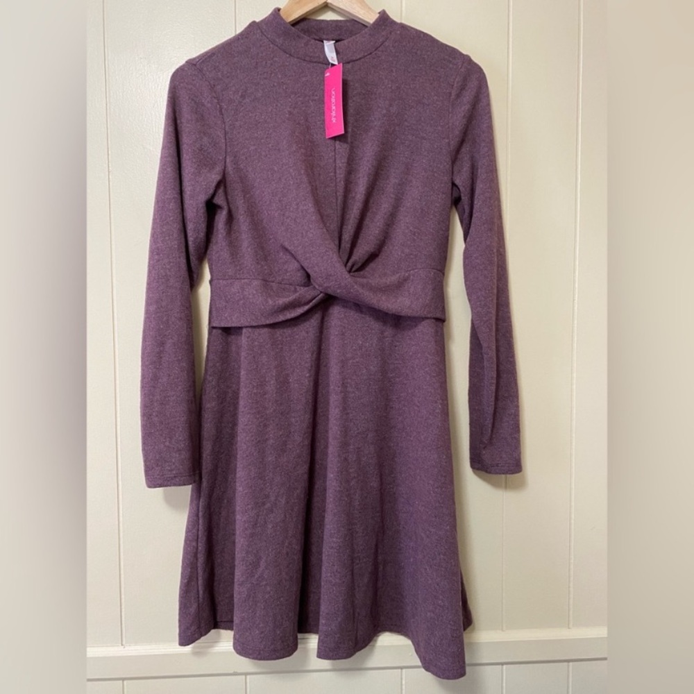 Cozy Purple Knit Sweater dress